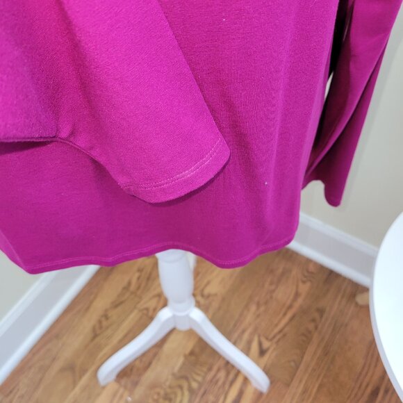 Eileen Fisher Magenta Funnel Neck Long Sleeve Boxy Top NWT Women's Size S - Picture 9 of 14